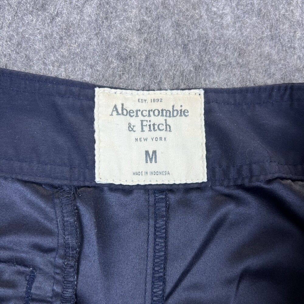 Abercrombie & Fitch Men's Board Shorts Swim Trunks Navy Blue Neon Green Y2K Sz M - Picture 4 of 9